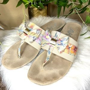 ANNE KLEIN SPORT FLORAL WOMENS SANDALS WITH BOW SIZE 10